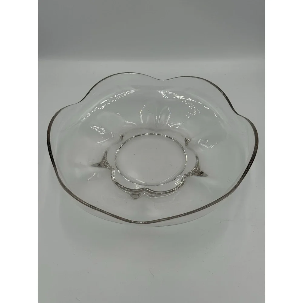 Glass Round Flower Shaped‎ Serving Bowl/Platter